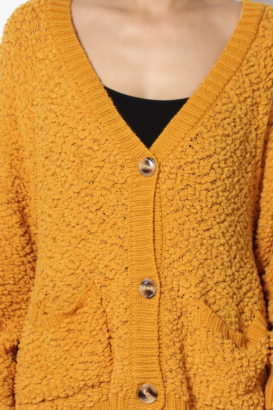 Load image into Gallery viewer, Barry Fuzzy Knit Button Boxy Crop Cardigan GOLDEN MUSTARD_5
