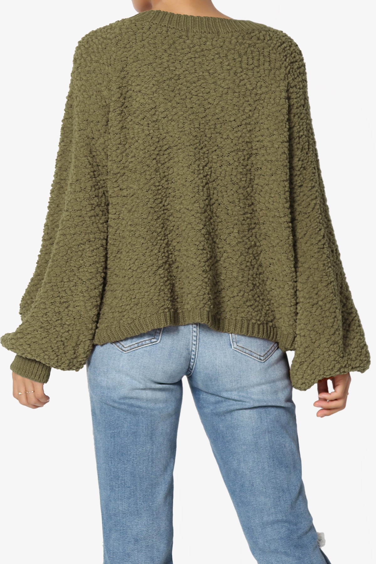 Load image into Gallery viewer, Barry Fuzzy Knit Button Boxy Crop Cardigan OLIVE KHAKI_2
