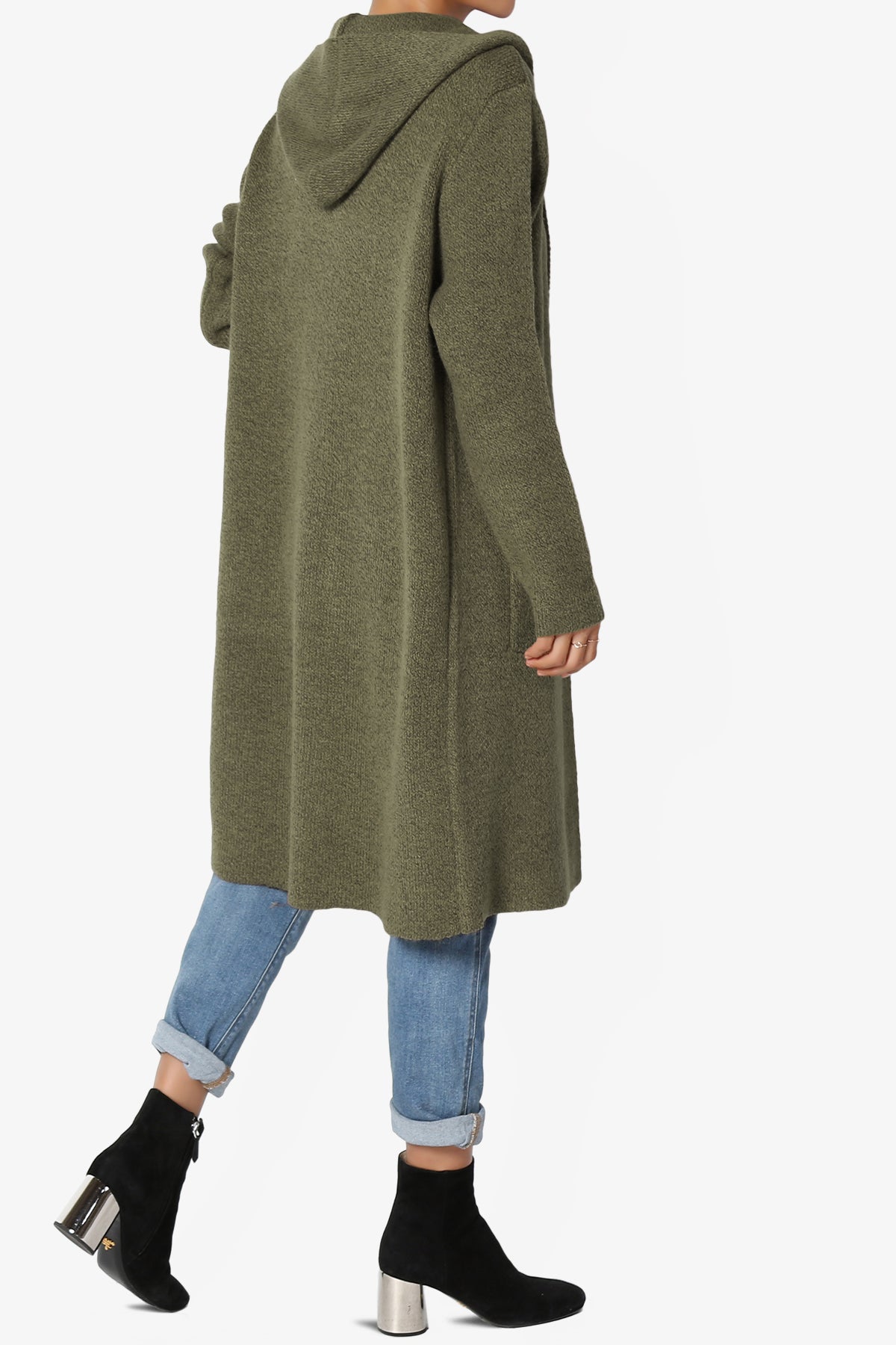 Load image into Gallery viewer, Portola Hooded Longline Cardigan OLIVE_4
