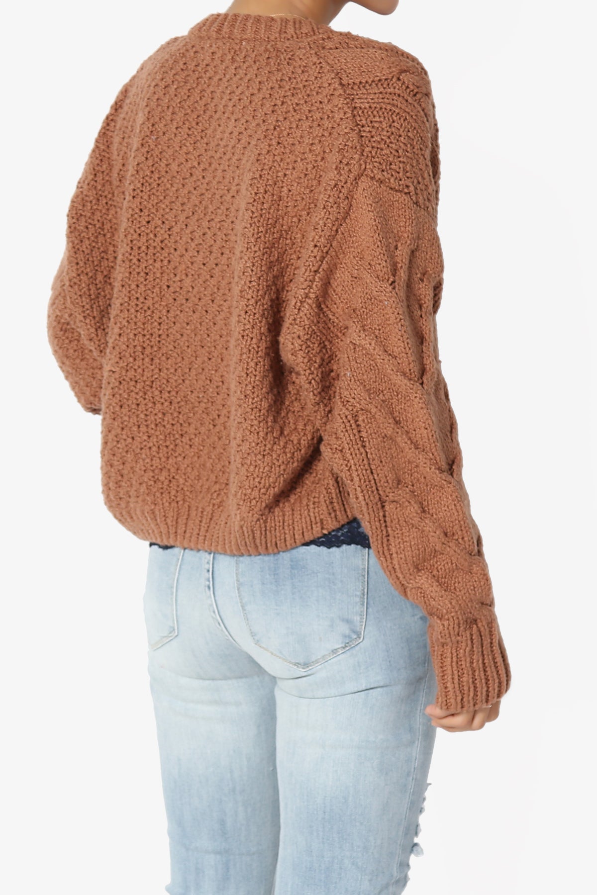 Spain Cropped Cable Knit Sweater Cardigan