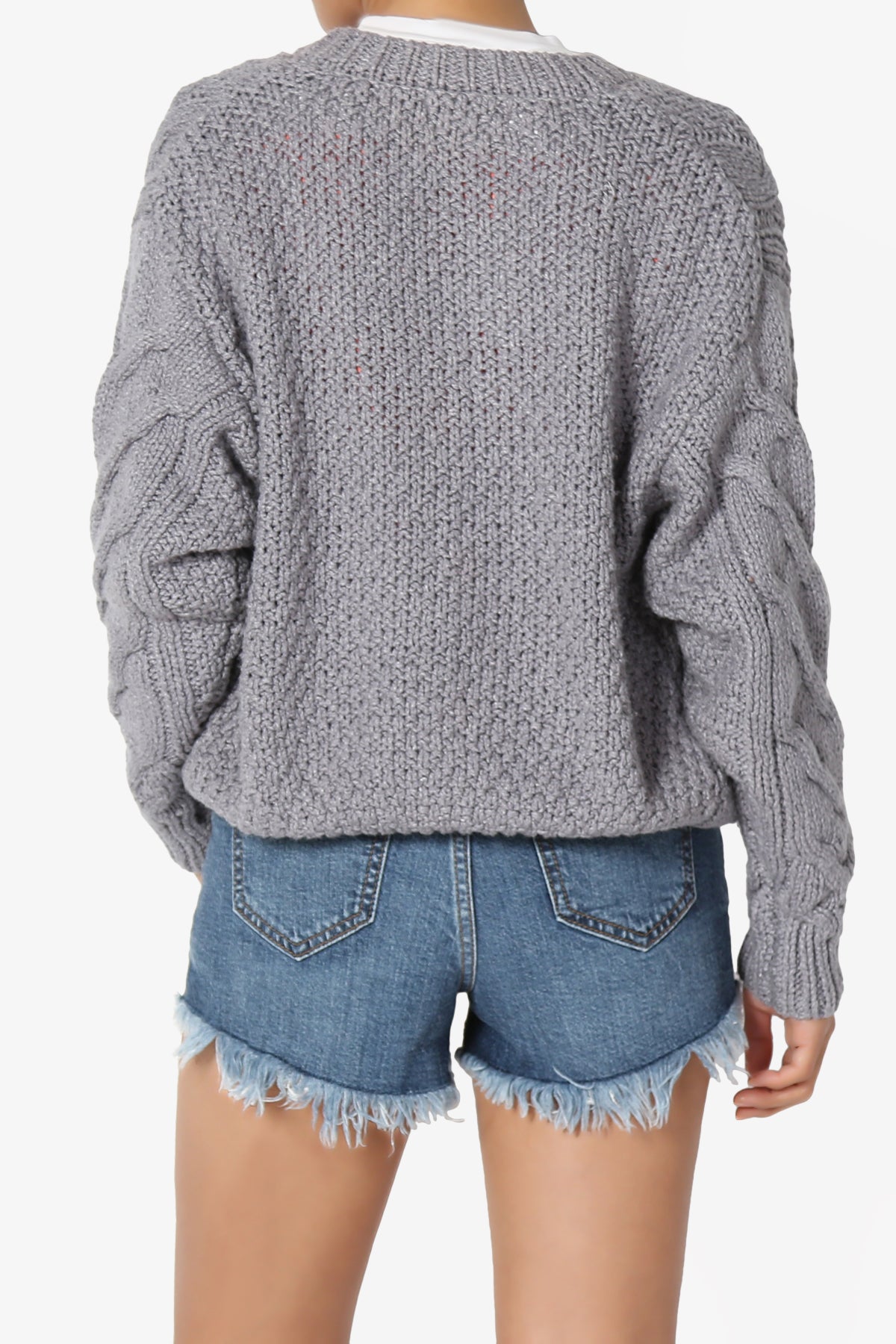 Spain Cropped Cable Knit Sweater Cardigan