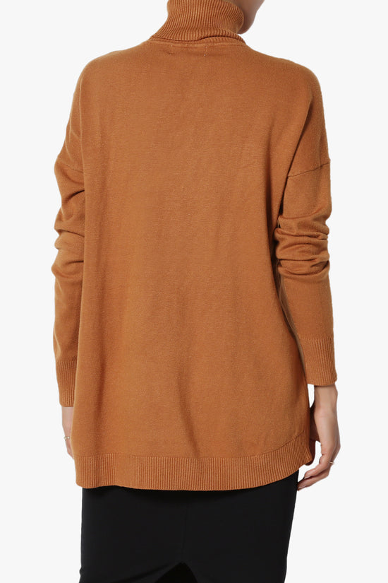 Load image into Gallery viewer, Henley Turtle Neck Knit Sweater ALMOND_2
