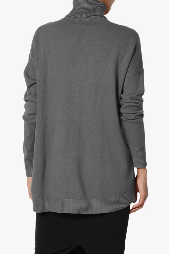 Load image into Gallery viewer, Henley Turtle Neck Knit Sweater ASH GREY_2
