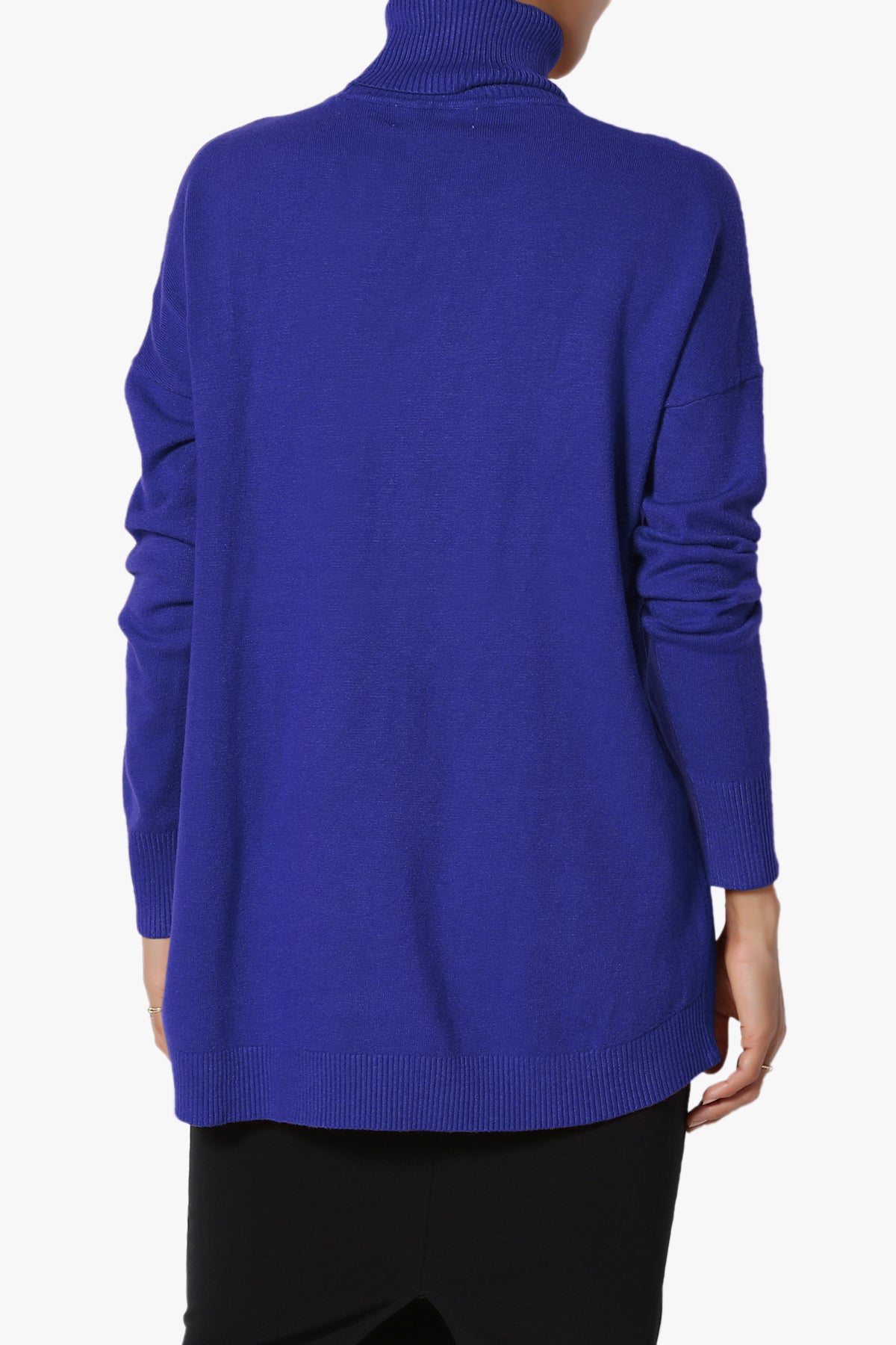 Henley Turtle Neck Knit Sweater BRIGHT BLUE_2