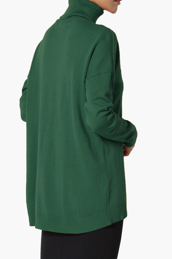 Load image into Gallery viewer, Henley Turtle Neck Knit Sweater DARK GREEN_4
