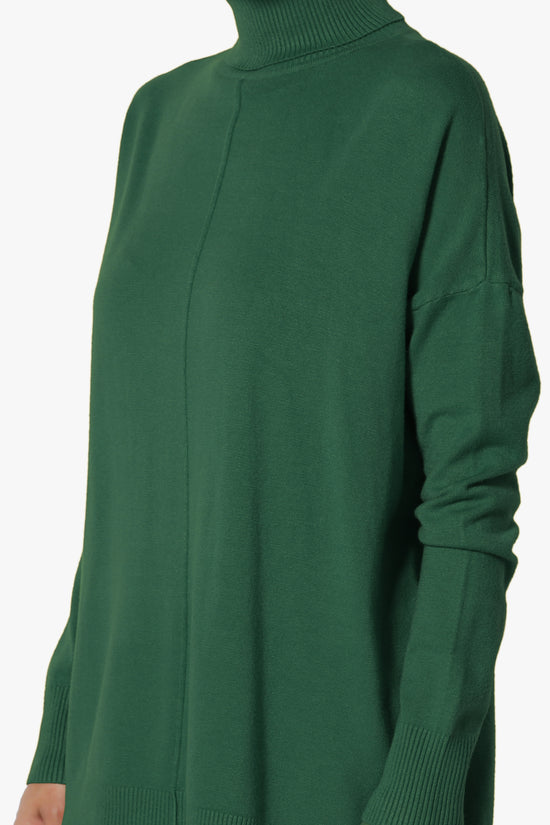 Load image into Gallery viewer, Henley Turtle Neck Knit Sweater DARK GREEN_5
