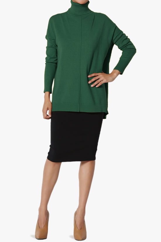 Load image into Gallery viewer, Henley Turtle Neck Knit Sweater DARK GREEN_6
