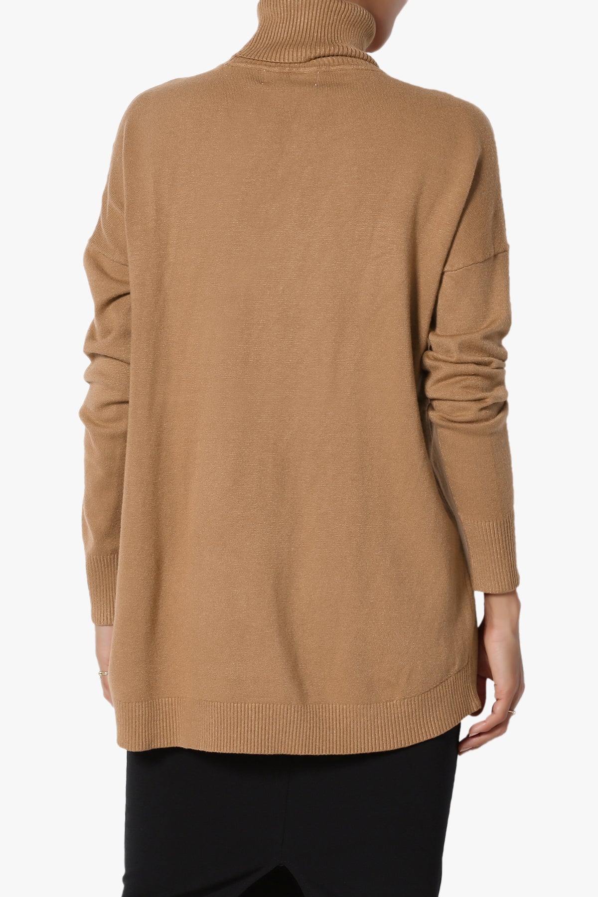 Load image into Gallery viewer, Henley Turtle Neck Knit Sweater DEEP CAMEL_2
