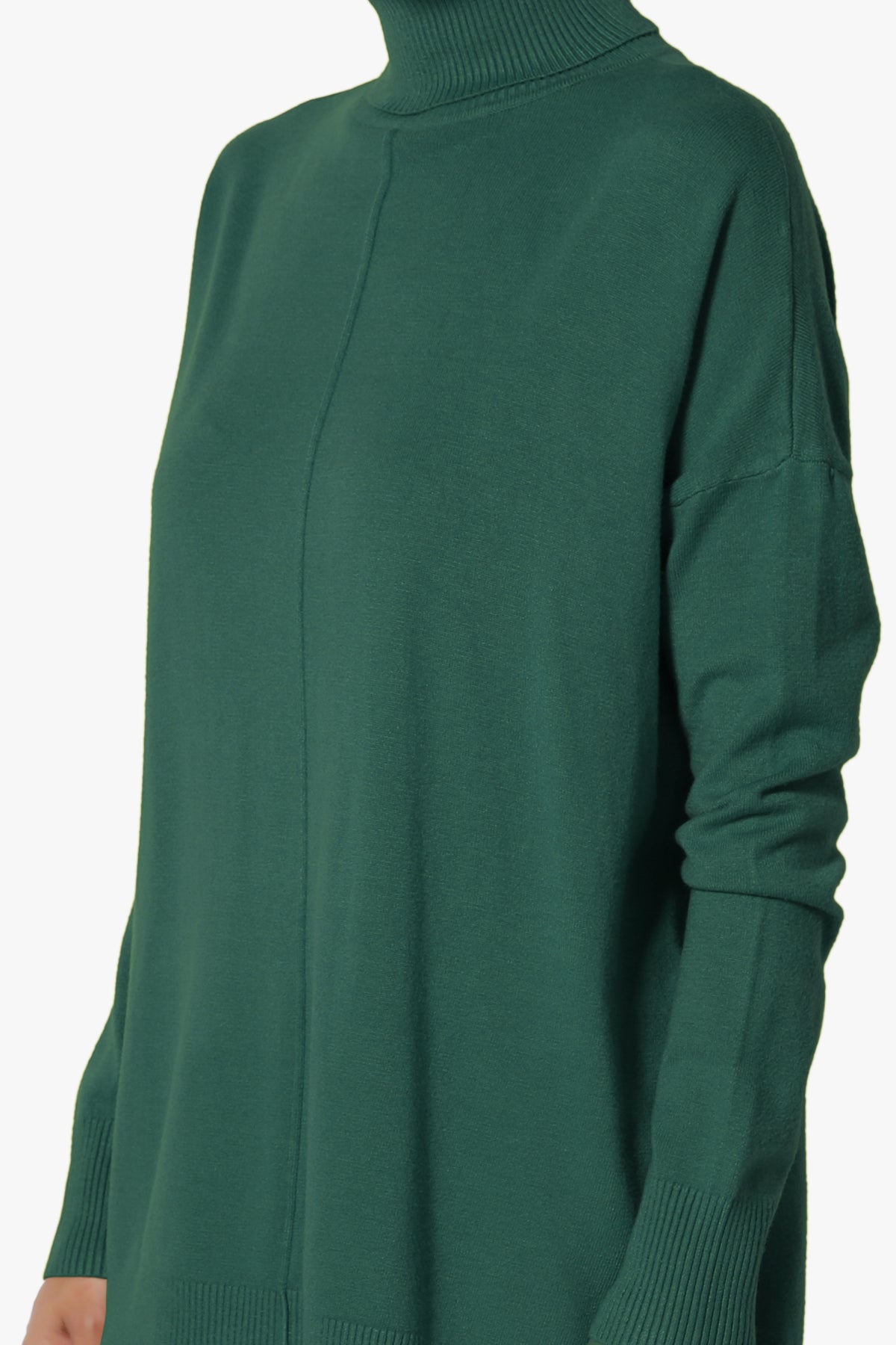 Load image into Gallery viewer, Henley Turtle Neck Knit Sweater DEEP GREEN_5

