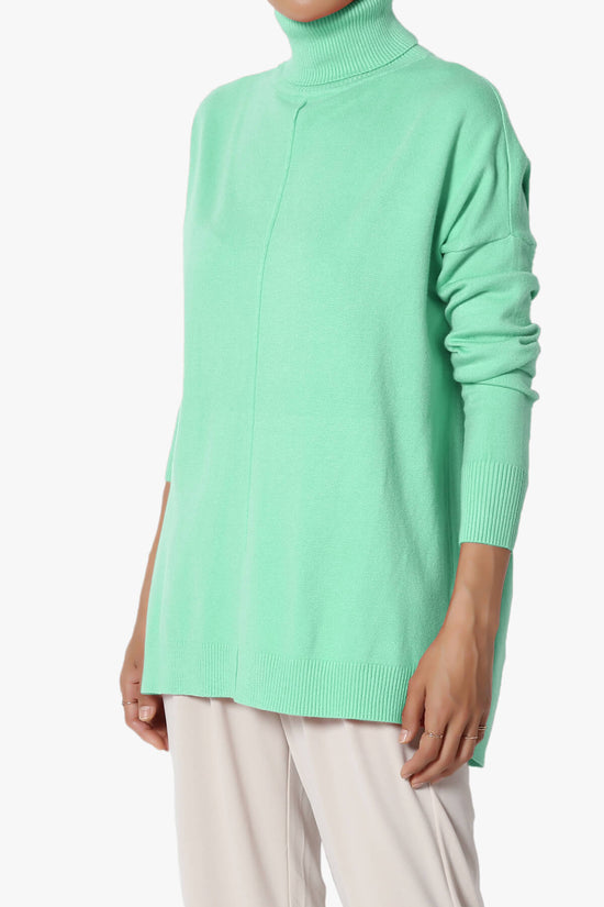 Load image into Gallery viewer, Henley Turtle Neck Knit Sweater MINT_3
