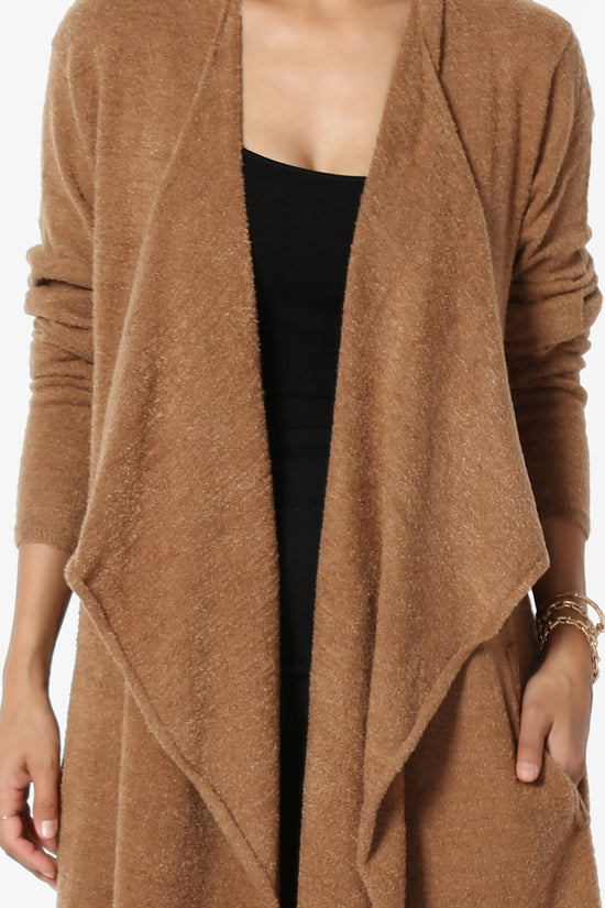 Load image into Gallery viewer, Tish Waterfall Longline Knit Cardigan DEEP CAMEL_5
