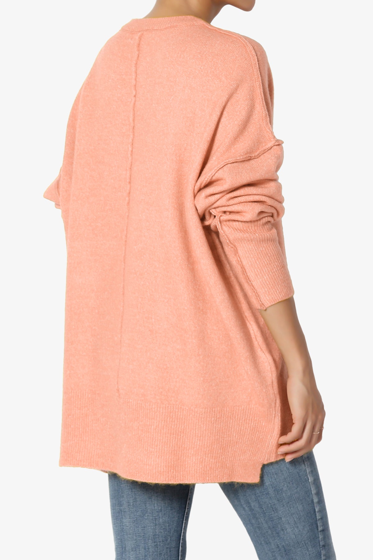 Load image into Gallery viewer, Taryn Loose Melange Knit Sweater CORAL_4
