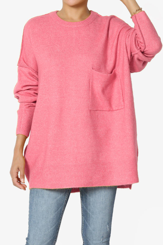 Taryn Loose Melange Knit Sweater DESERT ROSE_1