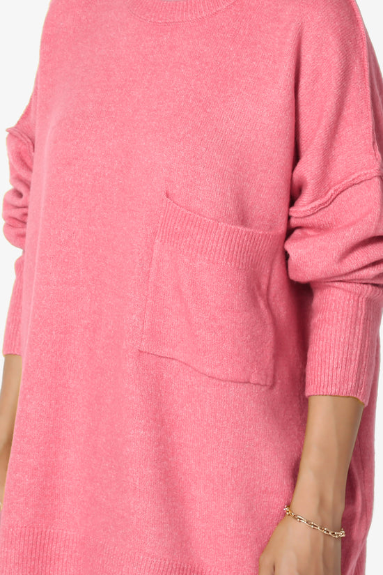 Taryn Loose Melange Knit Sweater DESERT ROSE_5