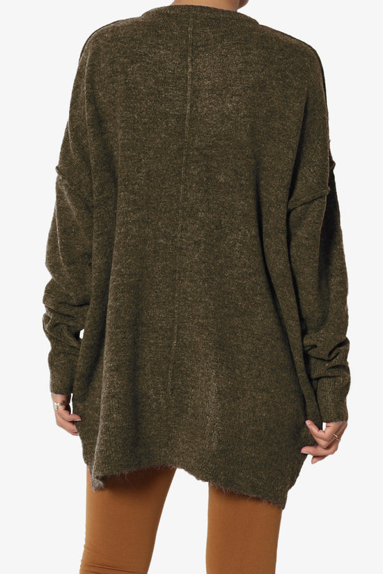 Load image into Gallery viewer, Taryn Loose Melange Knit Sweater OLIVE_2
