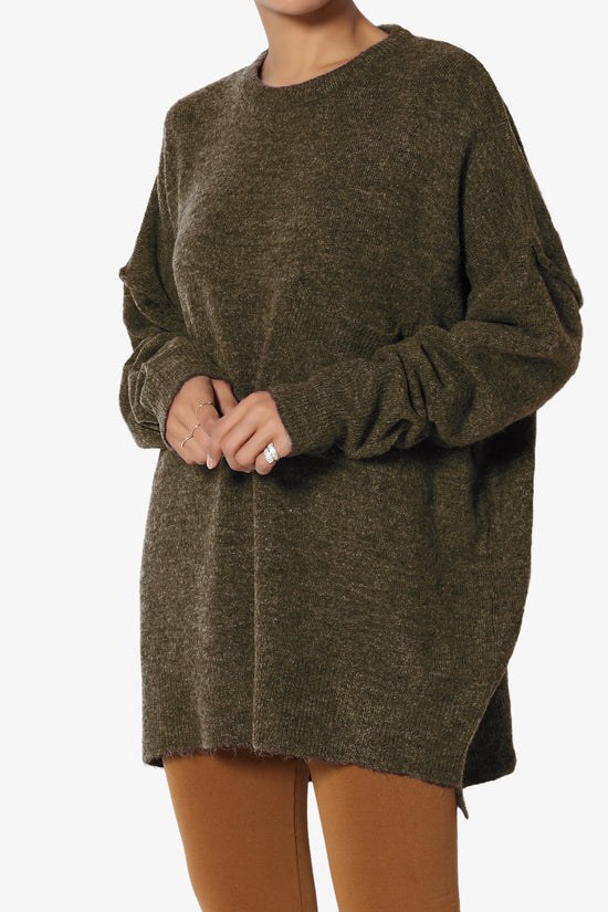 Load image into Gallery viewer, Taryn Loose Melange Knit Sweater OLIVE_3
