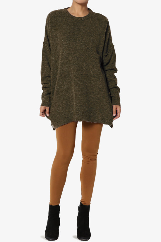 Load image into Gallery viewer, Taryn Loose Melange Knit Sweater OLIVE_6
