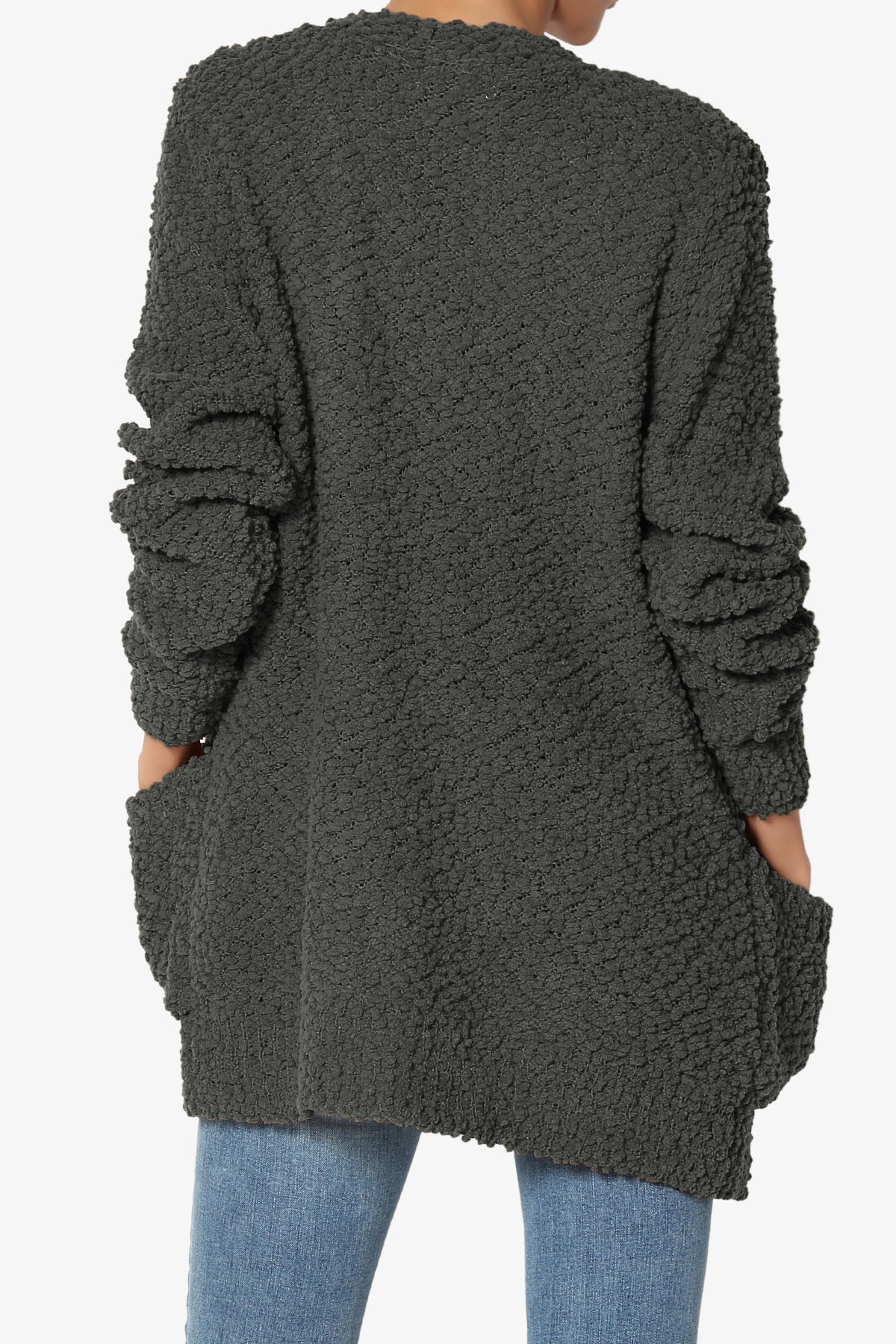 Barry Button Teddy Knit Sweater Cardigan ASH GREY_2