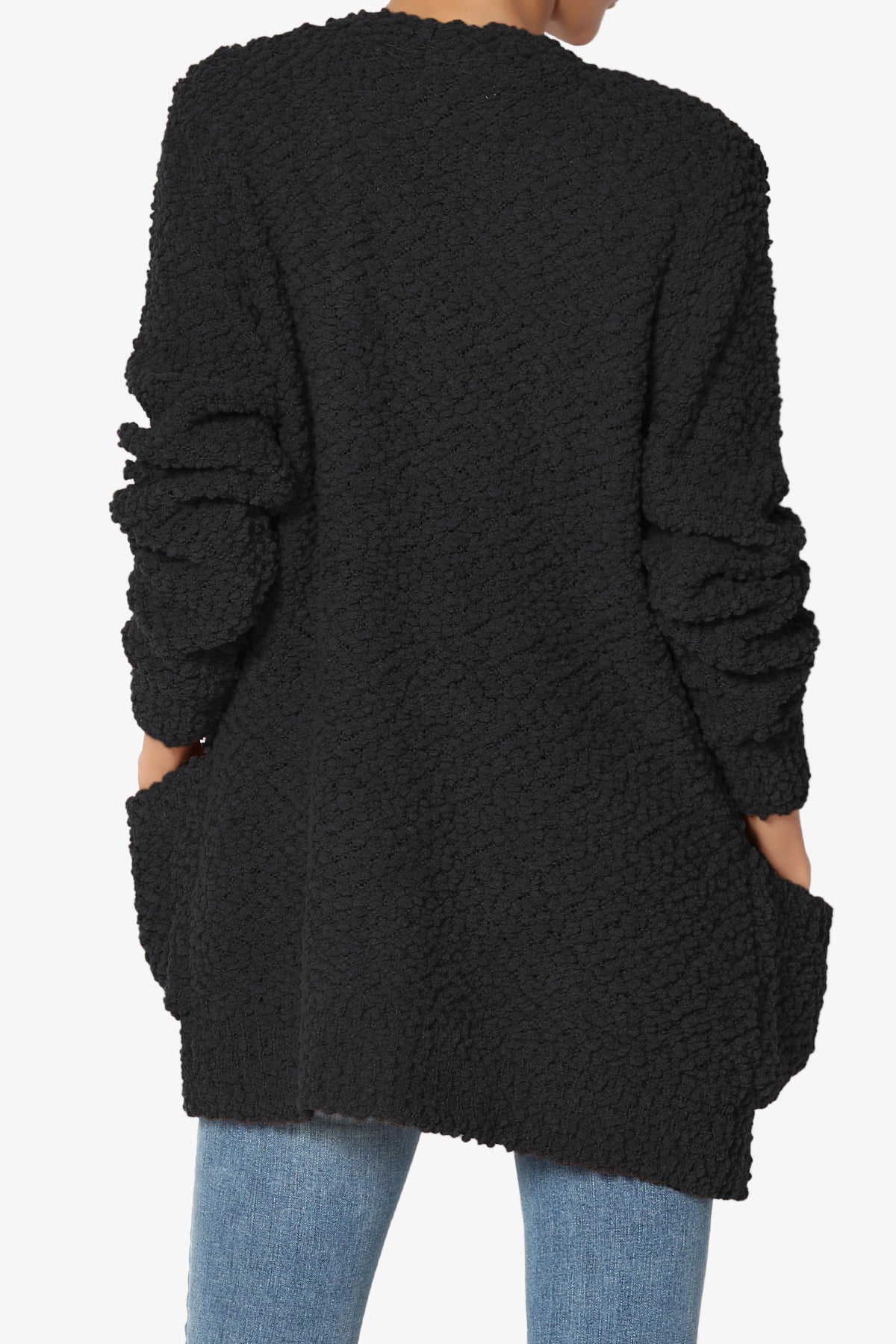 Barry Button Teddy Knit Sweater Cardigan BLACK_2