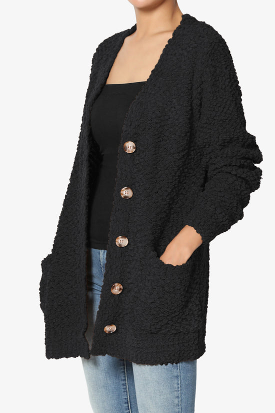 Load image into Gallery viewer, Barry Button Teddy Knit Sweater Cardigan BLACK_3
