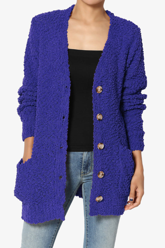 Barry Button Teddy Knit Sweater Cardigan BRIGHT BLUE_1