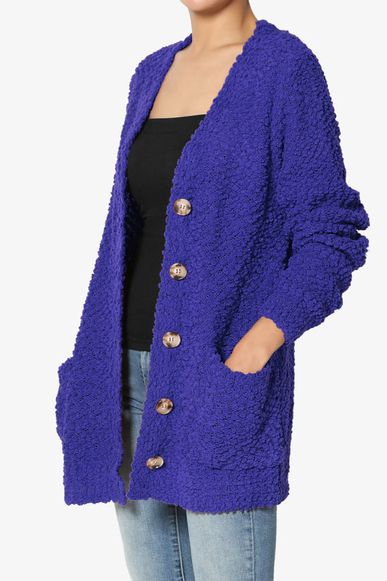 Barry Button Teddy Knit Sweater Cardigan BRIGHT BLUE_3