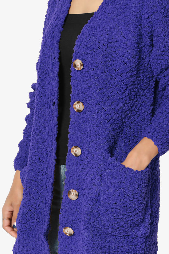 Barry Button Teddy Knit Sweater Cardigan BRIGHT BLUE_5