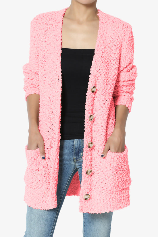 Load image into Gallery viewer, Barry Button Teddy Knit Sweater Cardigan BRIGHT PINK_1
