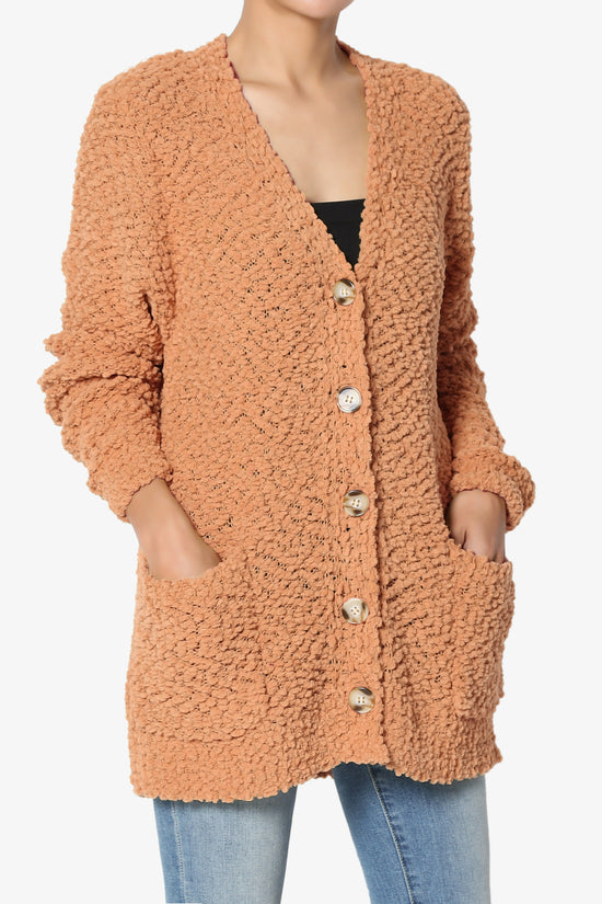 Load image into Gallery viewer, Barry Button Teddy Knit Sweater Cardigan BUTTER ORANGE_3
