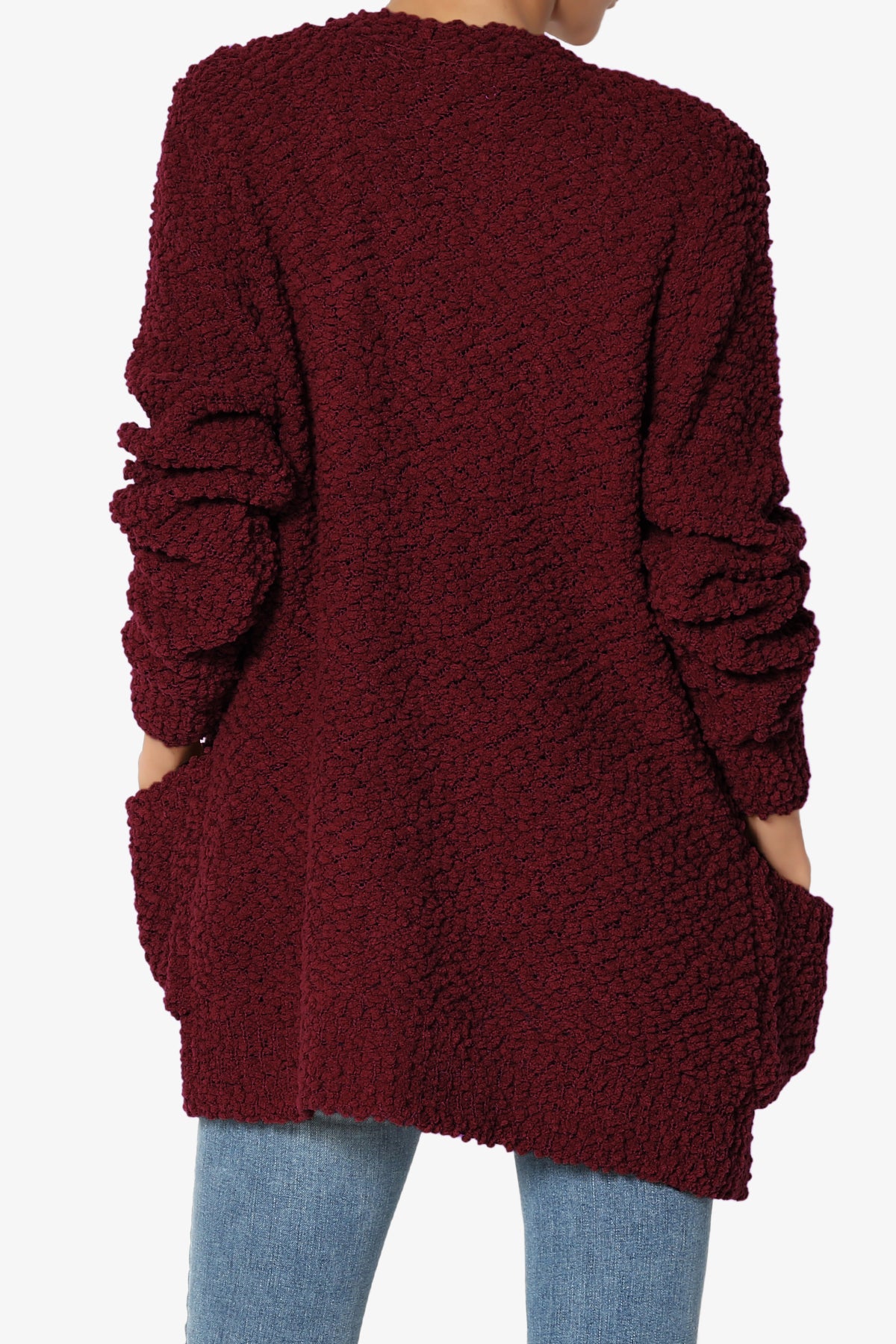 Load image into Gallery viewer, Barry Button Teddy Knit Sweater Cardigan DARK BURGUNDY_2
