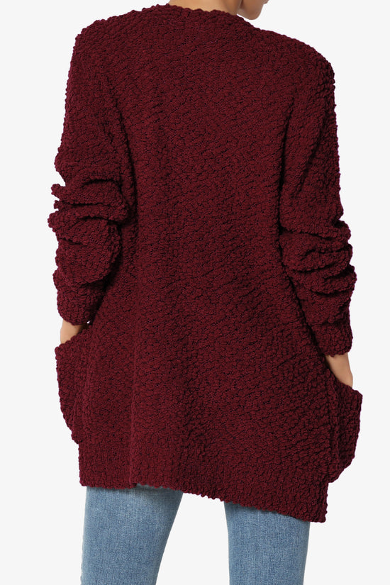 Barry Button Teddy Knit Sweater Cardigan DARK BURGUNDY_2
