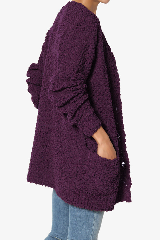 Load image into Gallery viewer, Barry Button Teddy Knit Sweater Cardigan DARK PLUM_4
