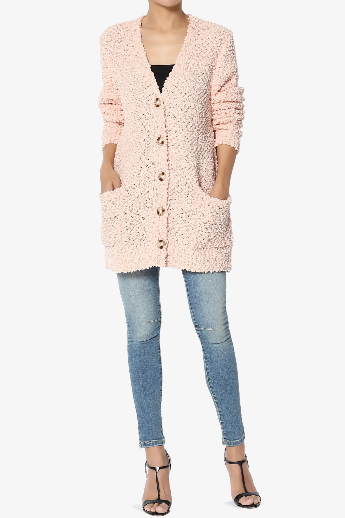 Load image into Gallery viewer, Barry Button Teddy Knit Sweater Cardigan DUSTY BLUSH_6
