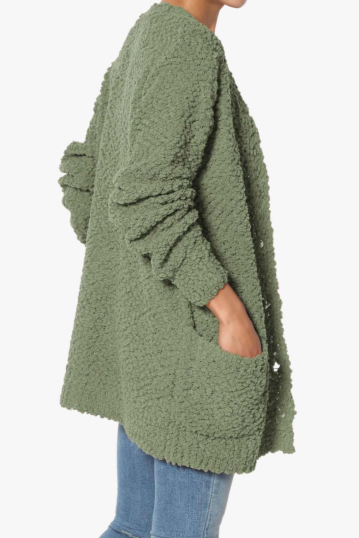 Load image into Gallery viewer, Barry Button Teddy Knit Sweater Cardigan DUSTY OLIVE_4

