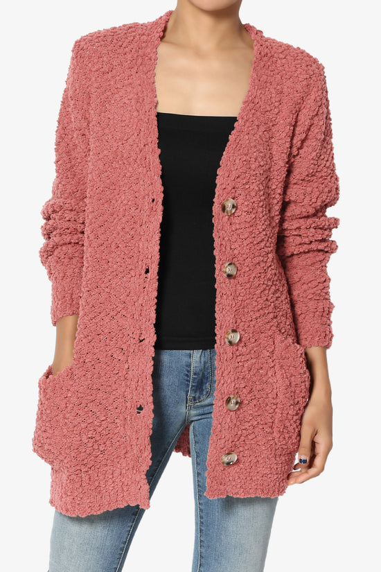 Load image into Gallery viewer, Barry Button Teddy Knit Sweater Cardigan DUSTY ROSE_1
