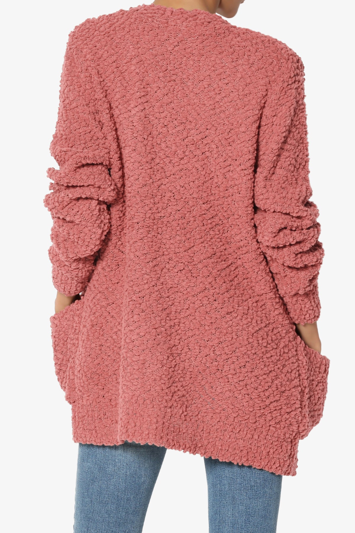 Barry Button Teddy Knit Sweater Cardigan DUSTY ROSE_2