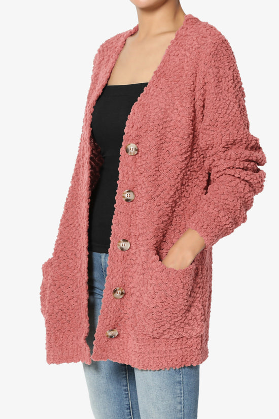 Barry Button Teddy Knit Sweater Cardigan DUSTY ROSE_3