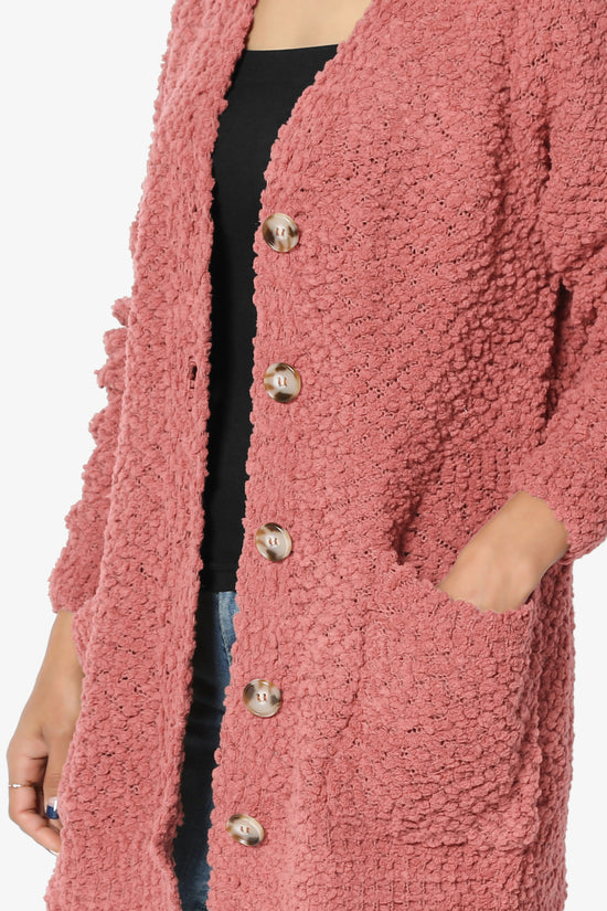 Barry Button Teddy Knit Sweater Cardigan DUSTY ROSE_5
