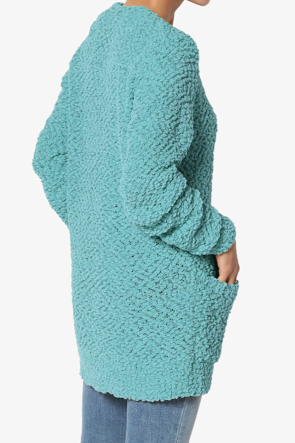 Load image into Gallery viewer, Barry Button Teddy Knit Sweater Cardigan DUSTY TEAL_4
