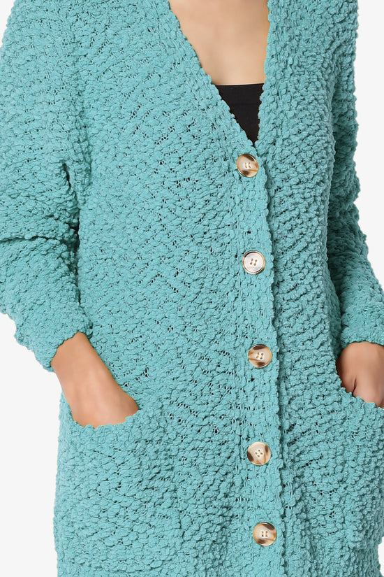 Load image into Gallery viewer, Barry Button Teddy Knit Sweater Cardigan DUSTY TEAL_5
