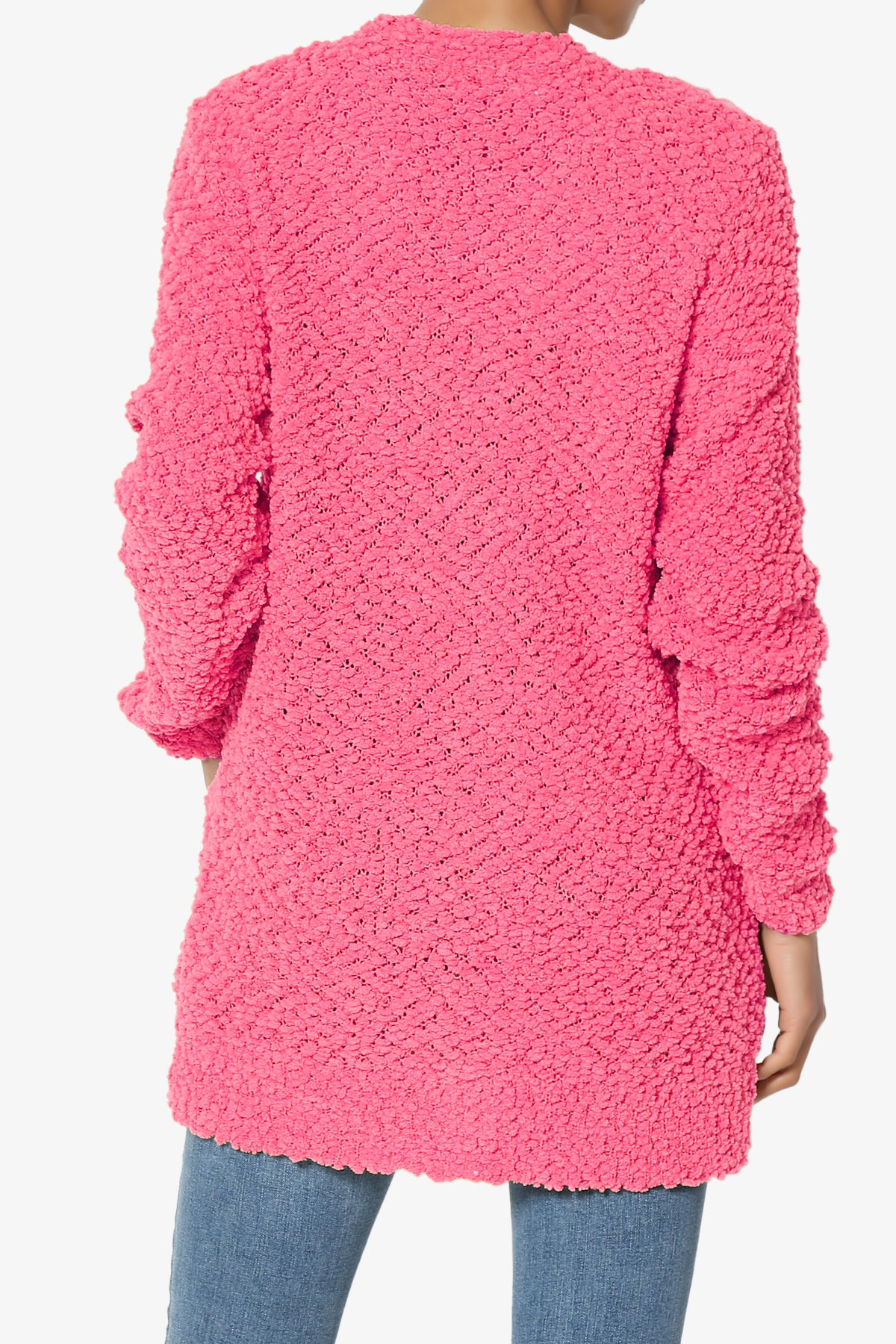 Load image into Gallery viewer, Barry Button Teddy Knit Sweater Cardigan FUCHSIA_2
