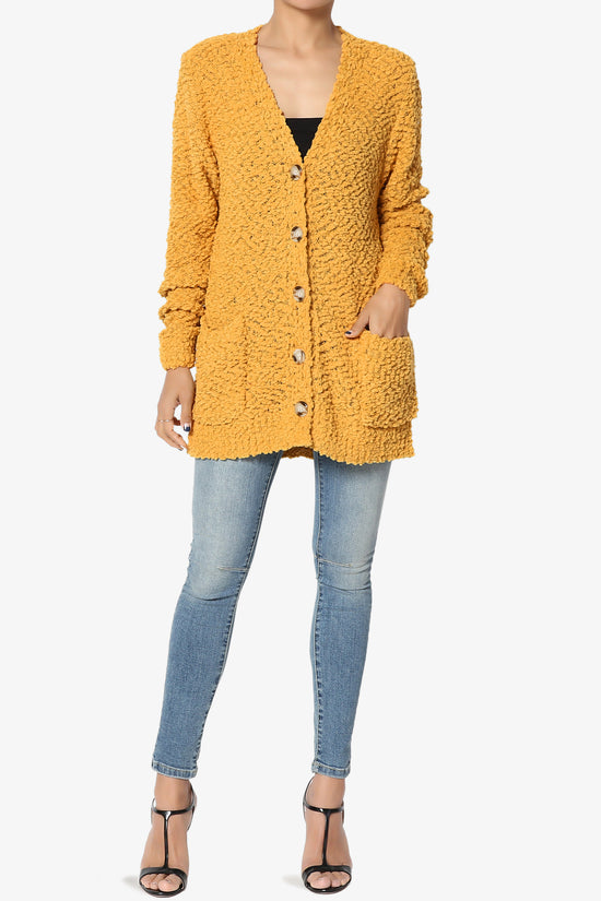 Load image into Gallery viewer, Barry Button Teddy Knit Sweater Cardigan GOLDEN MUSTARD_6

