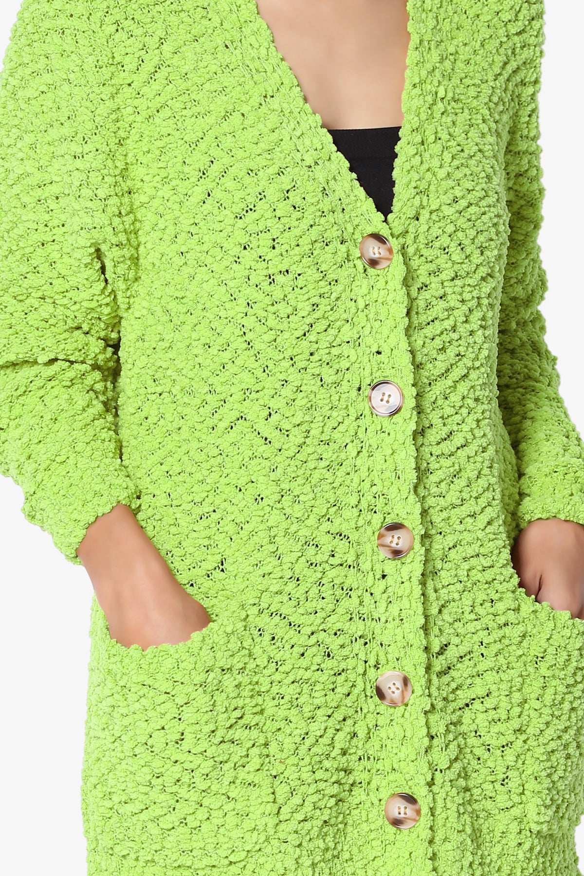 Load image into Gallery viewer, Barry Button Teddy Knit Sweater Cardigan GREEN_5
