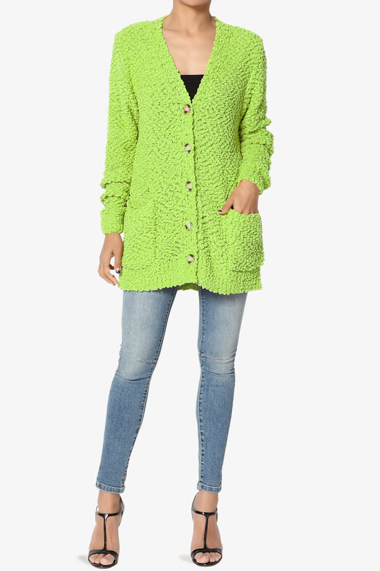 Barry Button Teddy Knit Sweater Cardigan GREEN_6
