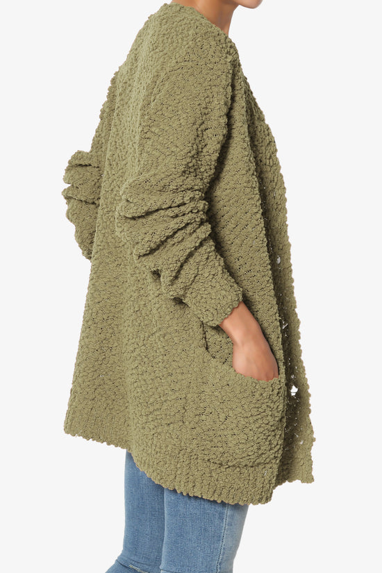 Load image into Gallery viewer, Barry Button Teddy Knit Sweater Cardigan KHAKI GREEN_4
