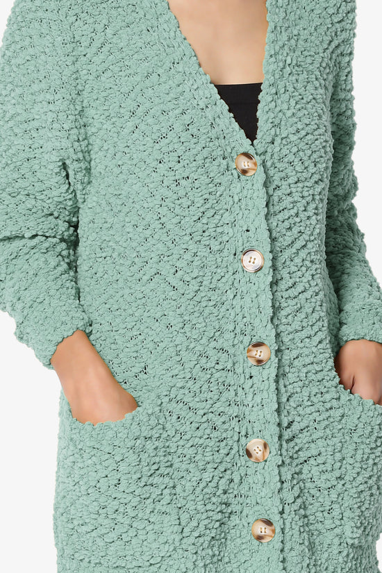 Load image into Gallery viewer, Barry Button Teddy Knit Sweater Cardigan LIGHT GREEN_5
