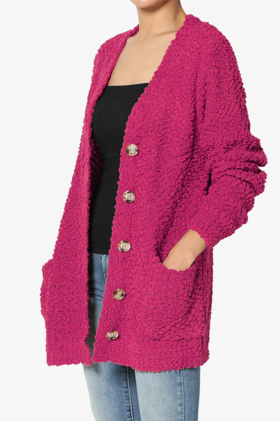 Load image into Gallery viewer, Barry Button Teddy Knit Sweater Cardigan MAGENTA_3
