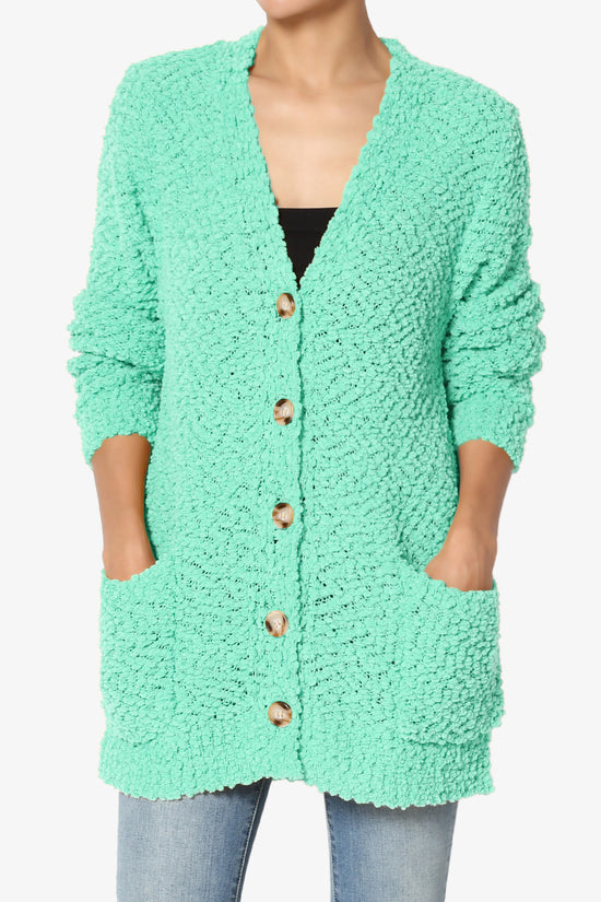 Load image into Gallery viewer, Barry Button Teddy Knit Sweater Cardigan MINT_1
