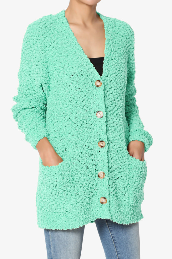 Load image into Gallery viewer, Barry Button Teddy Knit Sweater Cardigan MINT_3
