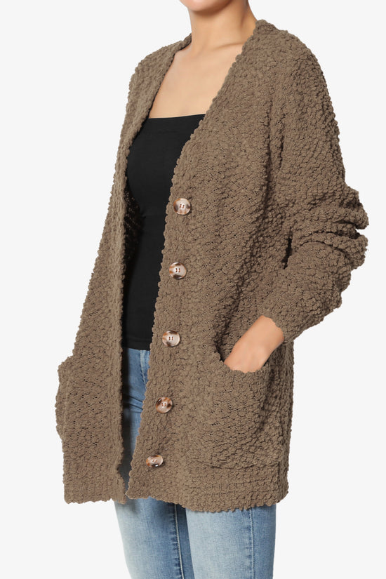 Load image into Gallery viewer, Barry Button Teddy Knit Sweater Cardigan MOCHA_3
